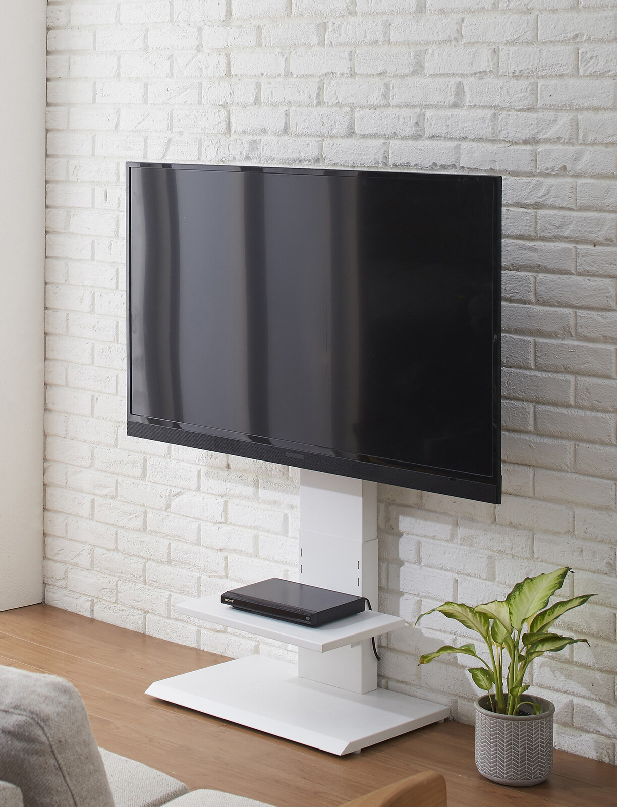 楽天市場】壁掛け風アングルテレビ台 ロータイプ ホワイト テレビ台