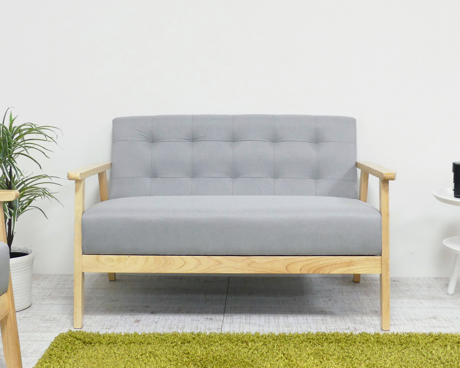 ２Ｐソファ　オスロ　二人用椅子　木製フレーム　オシャレ　コンパクト　シンプル 楽天市場】2Pソファ オスロ グレー 2人掛け おしゃれ シンプル 北欧