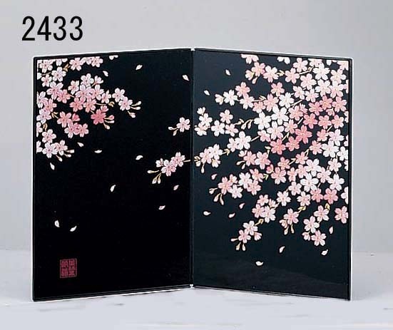 楽天市場】金屏風（金彩屏風 しだれ桜）コンパクト雛人形用（幅30×高