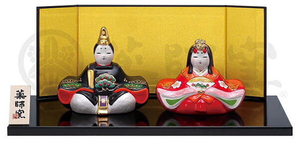 彩絵 花衣親王雛（蒔絵調） ひな人形 日本製 陶器 レトロ 置物 オブジェ 飾り物 置き物 和モダン 和風 和雑貨 国産 和テイスト 和室 かわいい おしゃれ 雛人形 女の子 ひな祭り