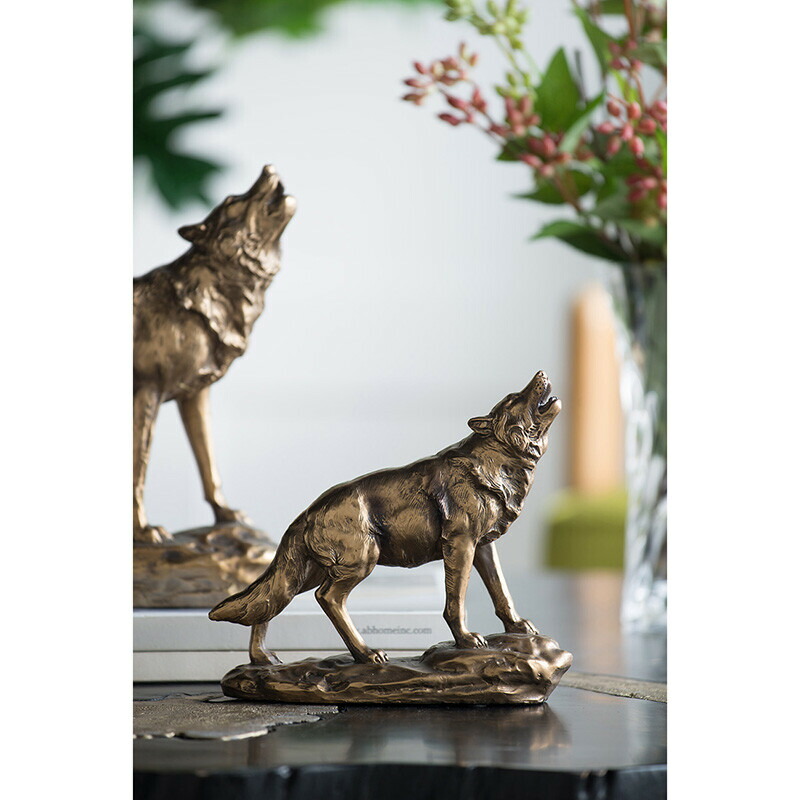 アニマルオブジェ 狼 オオカミ ウルフ 置物 置き物 飾り物 高級感 北欧 ヨーロピアン ヨーロッパ 西洋 海外インテリア 輸入品 おしゃれ モダン アンティーク かっこいい おしゃれ レトロ Marcsdesign Com