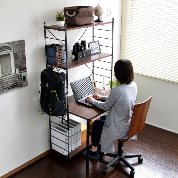 新着商品 送料無料 Wラダー 梯子型 パソコンデスク 幅 5cm デスク インダストリアル 収納 ラック付き 勉強机 オフィスデスク 学習デスク ブルックリン 男前 作業机 ワークデスク おしゃれ 日本全国送料無料 Agribiz Kenyacic Org