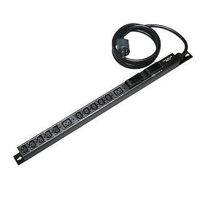 200Ｖコンセントバー 19インチラック用 30Ａ 250Ｖ 12個口 15Ａ 安全ブレーカ×2 ＭＲ7546Ｔ4Ａ3
