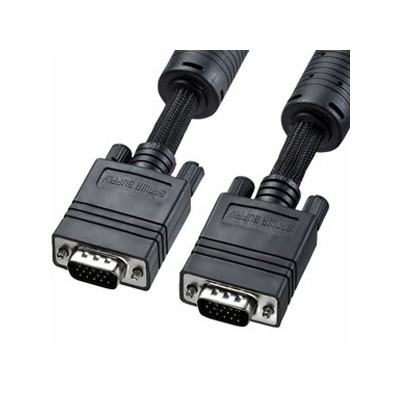 ナイロンメッシュディスプレイケーブル　アナログＲＧＢ　フェライトコア付　10ｍ　ブラック　ＫＣ－ＮＭＶ100Ｋ
