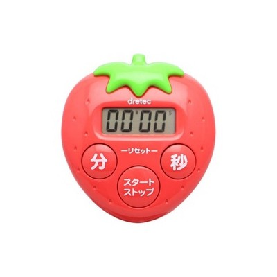 楽天市場 いちごタイマー キッチンタイマー デジタルタイマー かわいい おしゃれ カウントアップ機能 ｔ 564ｒｄ コミットアンド楽天市場店