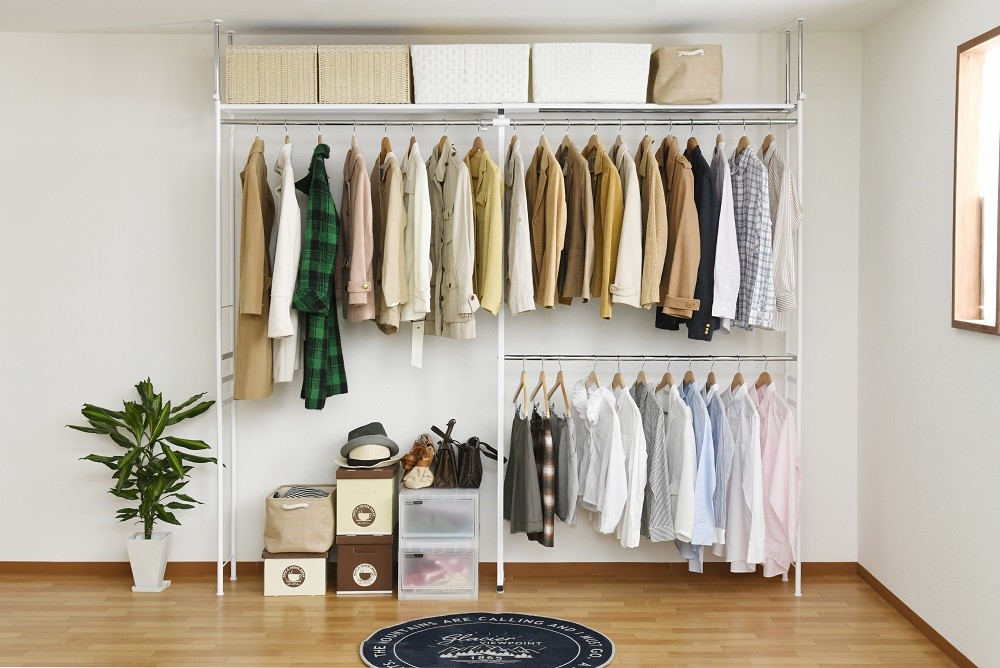 ツッパリクローゼットハンガーラック クローゼット クローゼット 伸長 伸縮 コートラック 送料無料 洋服収納 ワードローブ 突っ張り 送料無料 突っ張り ツッパリクローゼットハンガーラック ハイタイプ ワイド Wh クローゼット 伸長 伸縮 コートラック 洋服収納 ワード