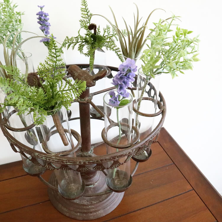 楽天市場 送料無料 レトロ感 アンティーク調 ラウンドビーカーフラワーベース 花瓶 花器 花びん おしゃれ アンティーク ギフト 引っ越し祝い 贈り物 コミットアンド楽天市場店