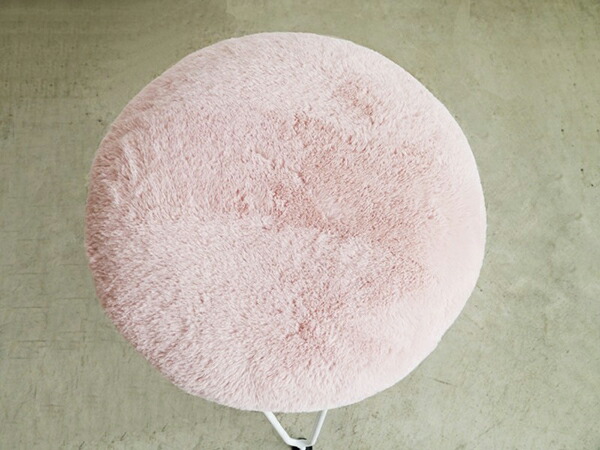 スツール 小さめ ふわふわ 座面 可愛い 腰掛け 玄関 キッチン リビング おしゃれ ポム ピンク いす イス 丸椅子 コンパクト シンプル 北欧 かわいい