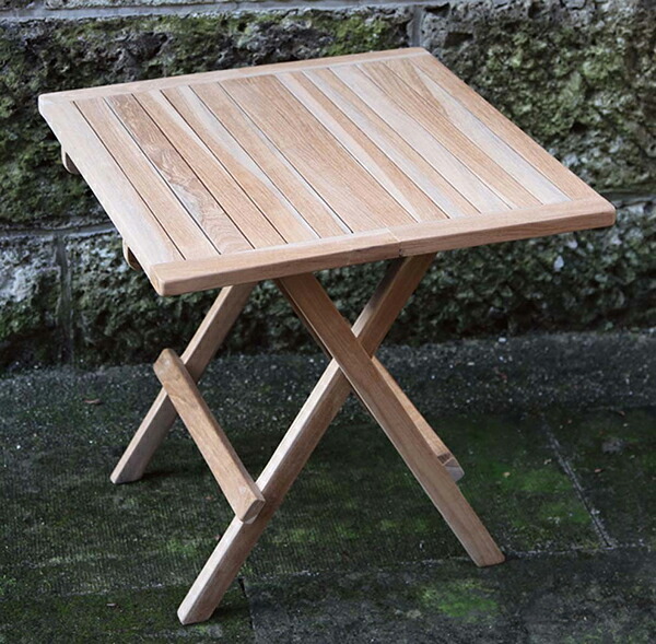 スコラテーブル 単品 チーク 木製 ガーデンテーブル 机 テラス カフェ アウトドア おしゃれ モダン