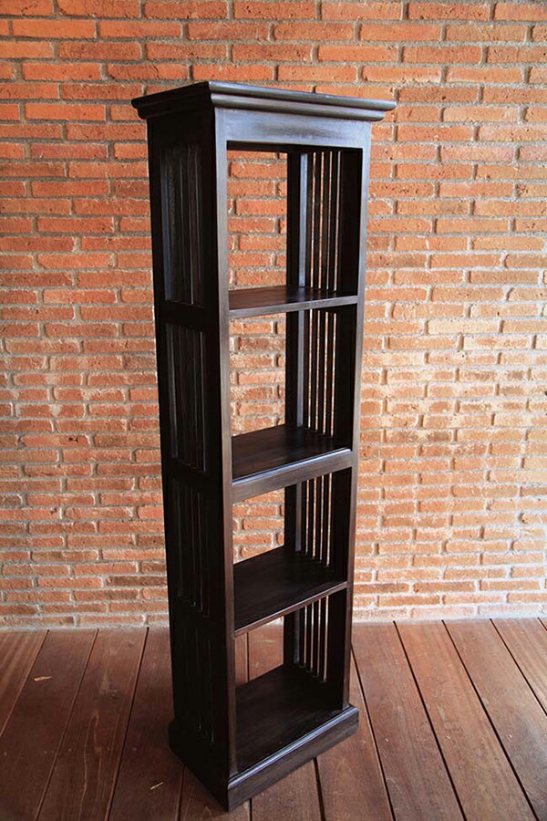 楽天市場 スリム本棚 木製 収納棚 飾り棚 アンティーク おしゃれ レトロ モダン ディスプレイラック 本収納 コミック シェルフ コミットアンド楽天市場店