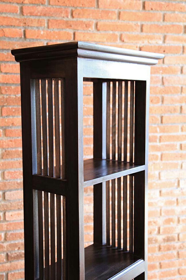 楽天市場 スリム本棚 木製 収納棚 飾り棚 アンティーク おしゃれ レトロ モダン ディスプレイラック 本収納 コミック シェルフ コミットアンド楽天市場店