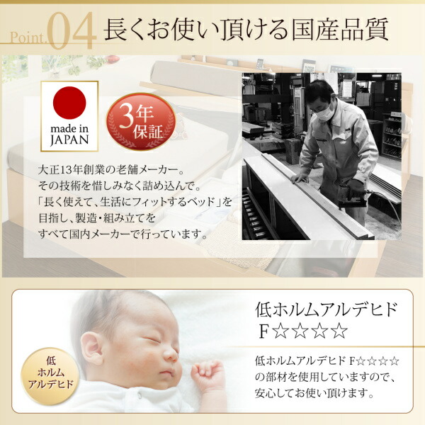 送料無料跳ね上げ式ベッドセミシングルお客様組立日本製跳ね上げベッドRenati-NAレナーチナチュラル薄型スタンダードポケットコイルマットレス付き横開き深さレギュラー収納ベッドガス圧セミシングルベッド