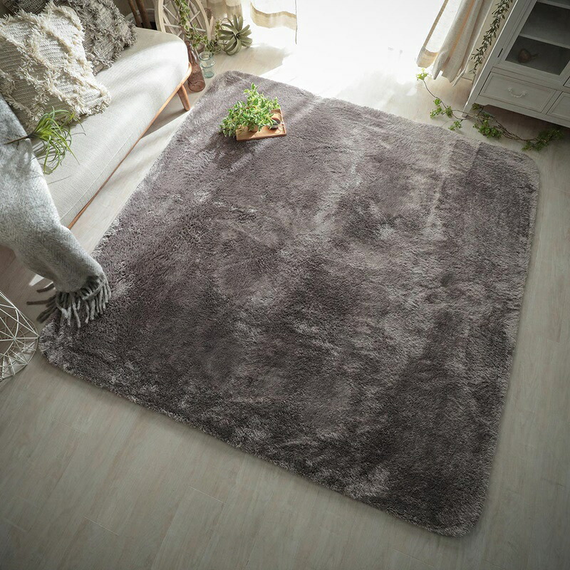 マイクロファイバーラグ グレー GY 190x240cm 長方形 ラグマット ラグカーペット 絨毯 じゅうたん センターラグ おしゃれ カジュアル かわいい １人暮らし 肌触り 手洗い ホットカーペット対応 床暖房対応 滑り止め すべり止め ルームマット ひとり暮らし