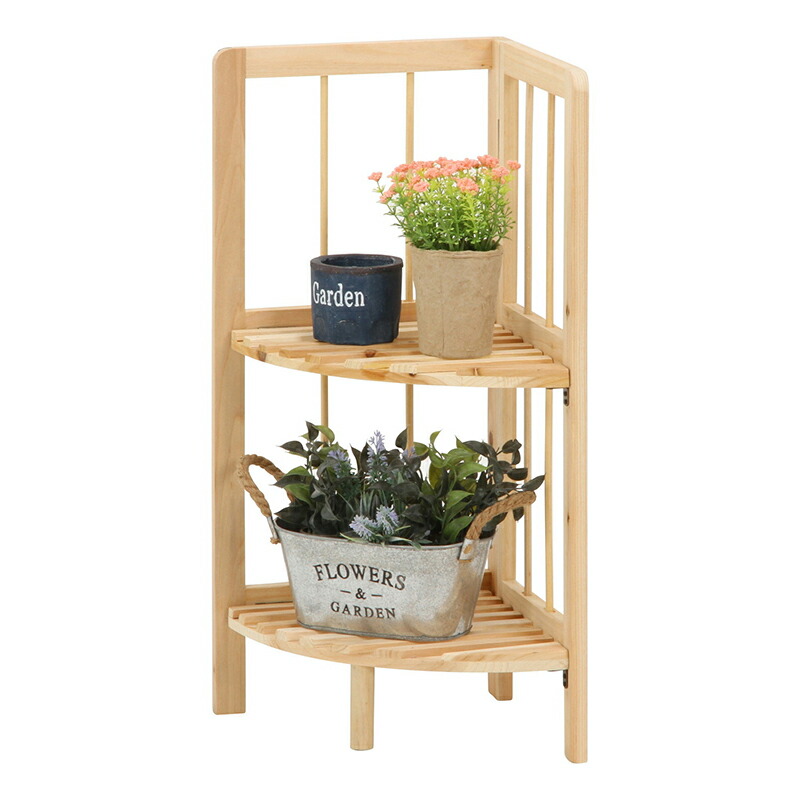 楽天市場 送料無料 6個入り コーナーラック2段 ナチュラル フラワースタンド プランタースタンド ガーデンラック フラワーラック 花台 折りたたみ 玄関先 屋外 室内 ガーデニング 園芸 おしゃれ インテリア エクステリア コミットアンド楽天市場店