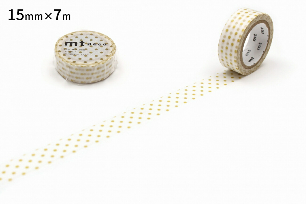 マスキングテープ かわいい 粘着 テープ Diy おしゃれ マステ シール 装飾 シンプル カモ井加工紙 Mt 1p ドットs 金 15mm 7m 87 以上節約
