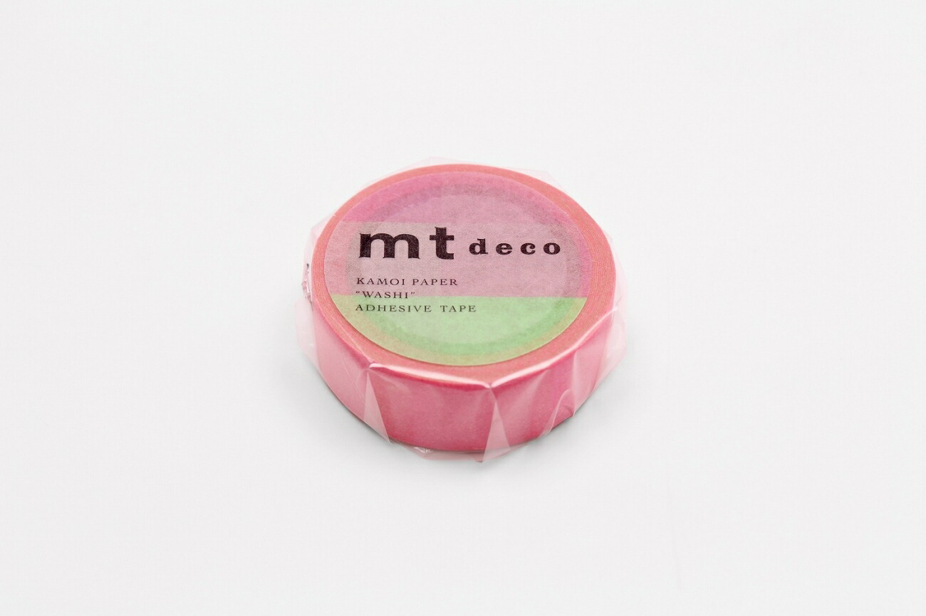 マスキングテープ かわいい 粘着 テープ Diy おしゃれ マステ シール 装飾 シンプル カモ井加工紙 Mt 1p 蛍光グラデーション ピンク グリーン 大流行中