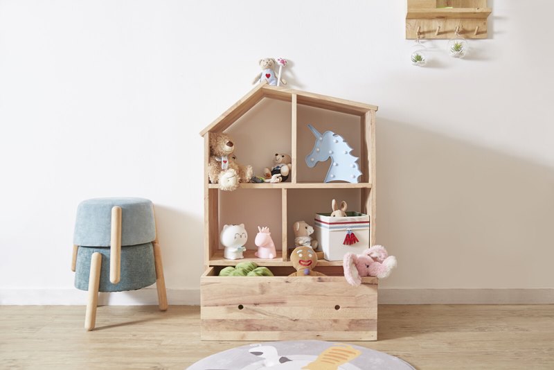 木製本棚 オープンシェルフ 引き出し付き　子供部屋 楽天市場】ハウスシェルフ 収納棚 引出し収納 NATURAL SIGNATURE