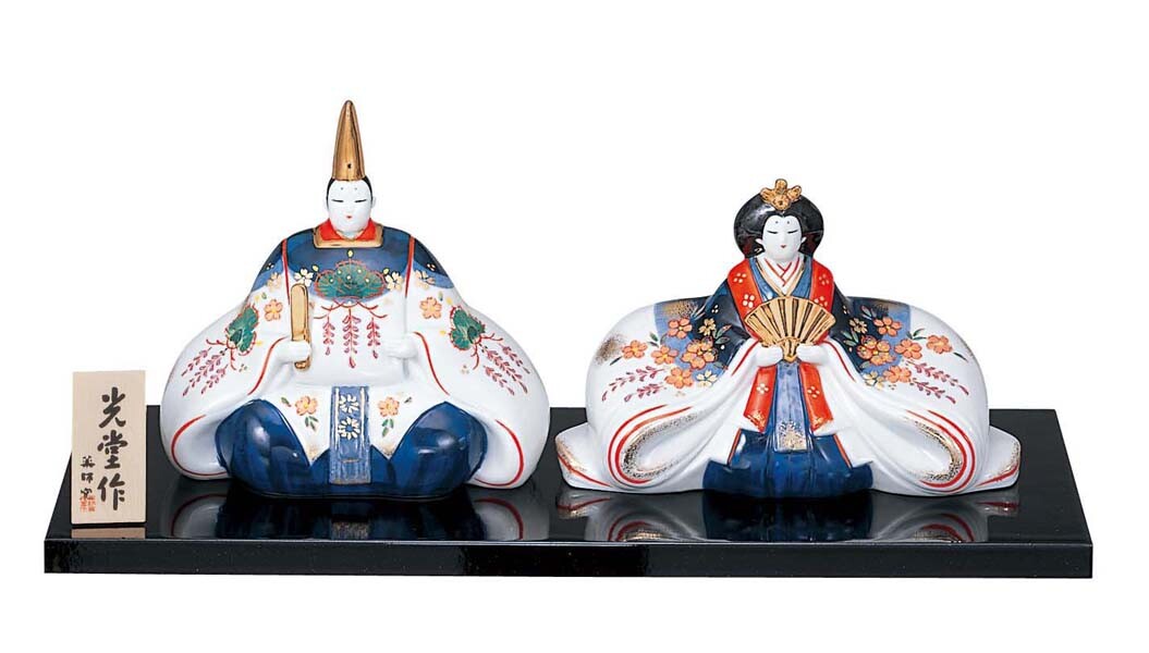 ★ひな祭り★「置物とインテリア」雛人形 【染錦 内裏雛】|コミットアンド店