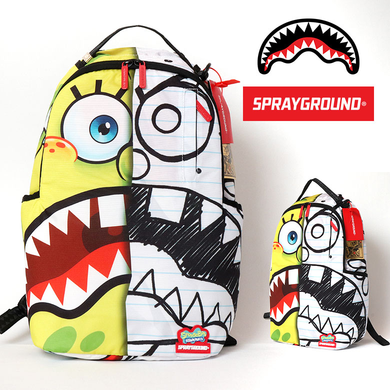 楽天市場 40 Off Spray Ground スプレイグラウンド Spongdoodle Bob Backpack スプレーグラウンド リュック サック リュックサック メンズ レディース バックパック スポンジボブ シャーク サメ 鮫 ポケット Hiphop 派手 ストリート ブラック かっこいい 個性的