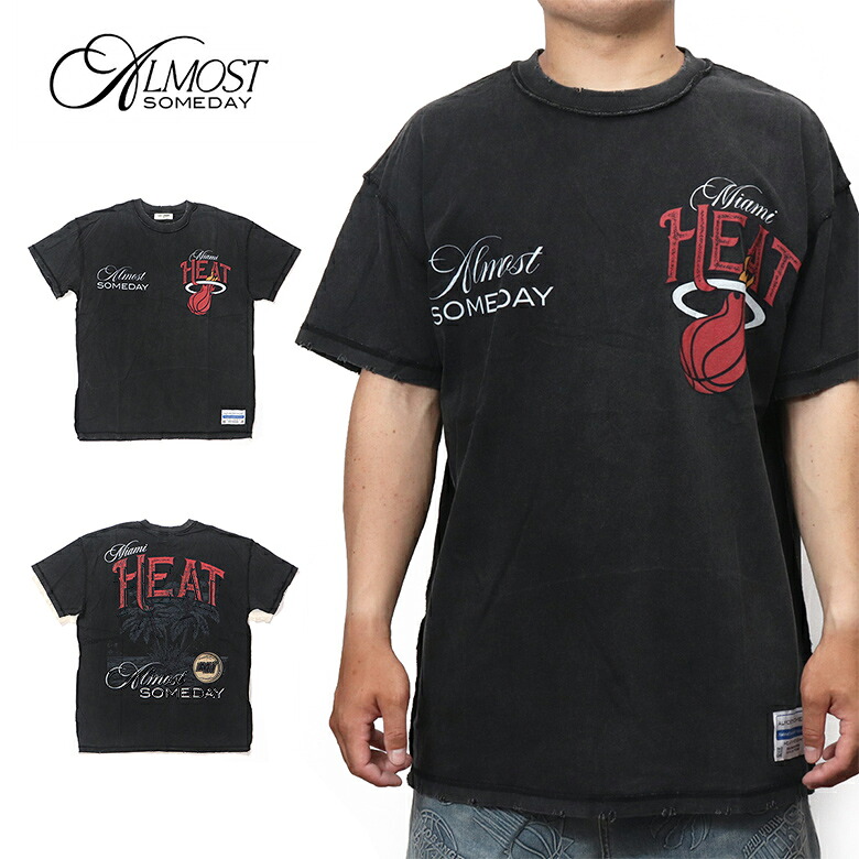 【20%OFF】 ALMOST SOMEDAY MIAMI HEAT TEE BLK NBA ロゴ 海外ブランド インポート メンズ ヒップホップ B系 ストリート 人気 ブランド 半袖 ボックス 黒 白 Tシャツ 半袖Tシャツ 半そで シンプル メンズ 海外ブランド｜COMMON SENSE