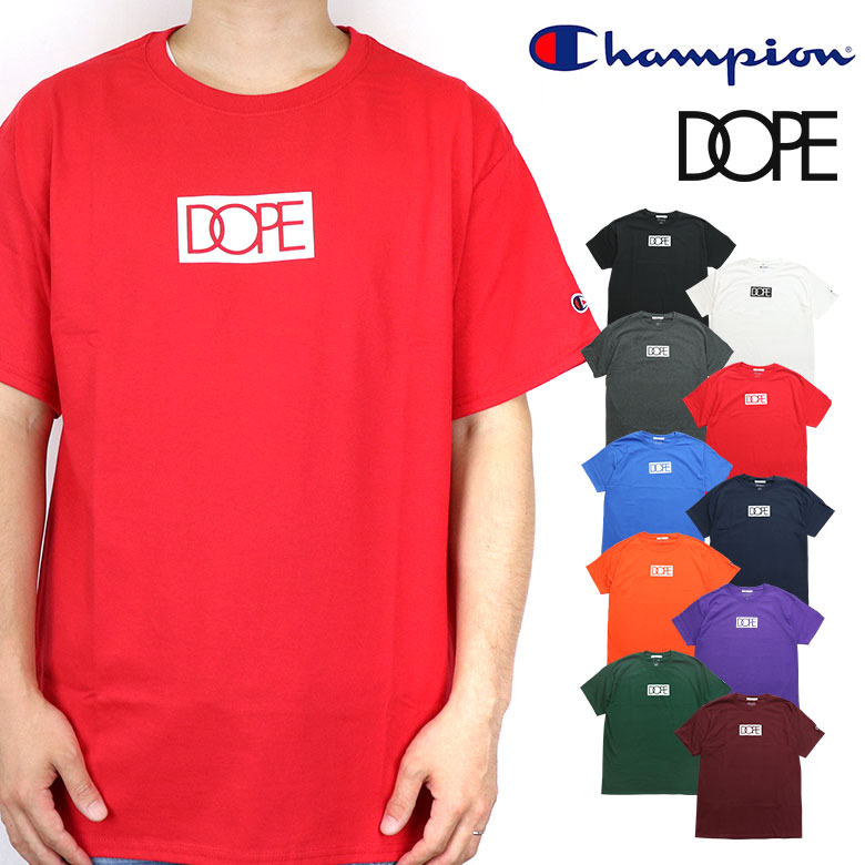 black & red champion shirt