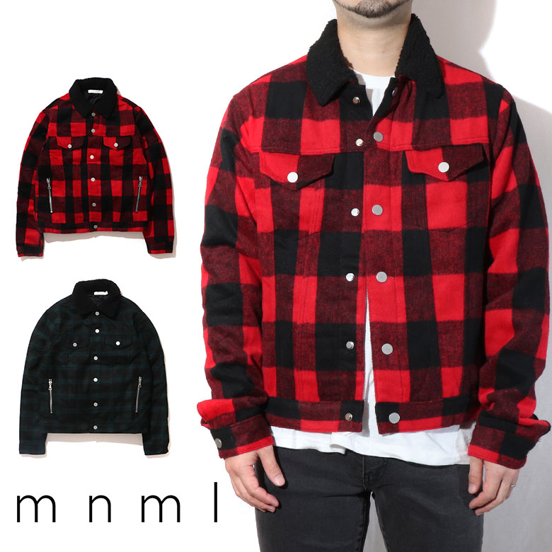 mnml flannel sherpa jacket
