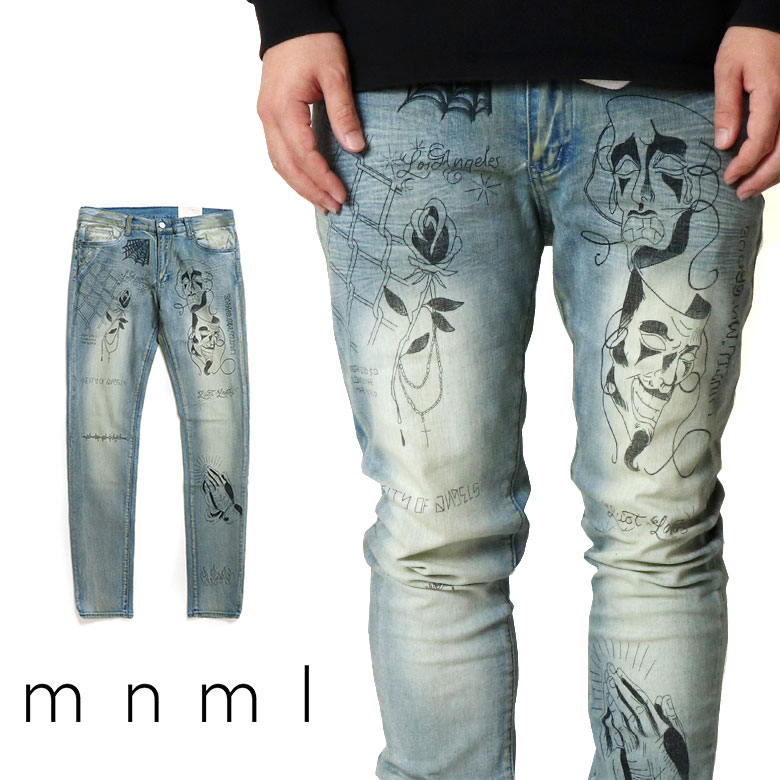楽天市場 Off Mnml ミニマル X158 Stretch Denim クラッシュ ダメージジーンズ ダメージ デニムパンツ デニム スキニー スキニージーンズ ストレッチ ジーンズ メンズ タイト デニム インポート ブランド ストリート ファッション Common Sense