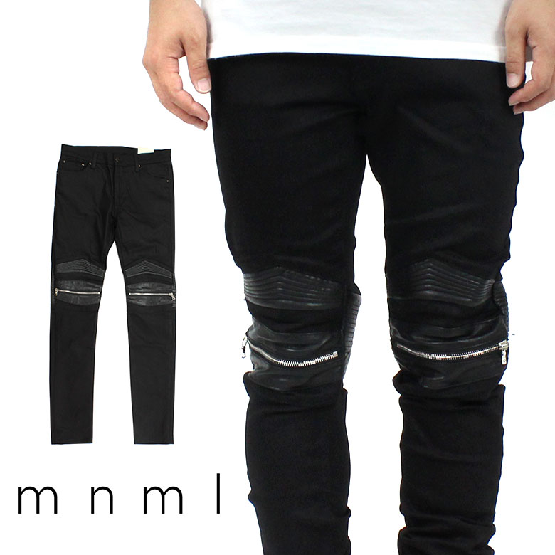 注目ブランド Mnml ミニマル X186 Stretch Denim Black Black クラッシュ ダメージジーンズ ダメージ デニムパンツ デニム スキニー スキニージーンズ ストレッチ ジーンズ メンズ タイト デニム インポート ブランド ストリート ファッション Common Sense 値引き