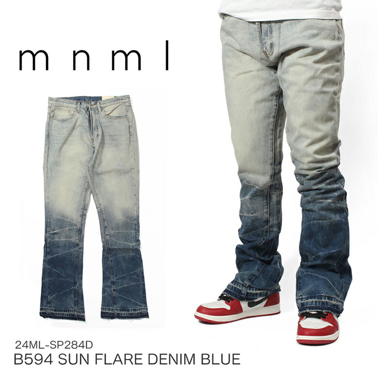 楽天市場】mnml デニム ミニマル スキニー パンツ B469 FLARE