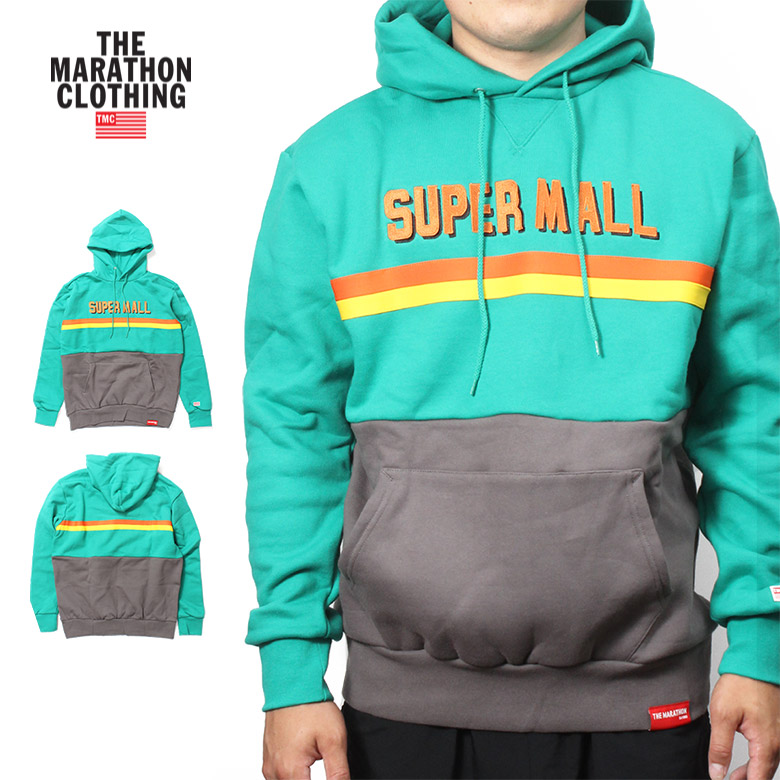 【30%OFF】 The Marathon Clothing SUPER MALL HOODIE パーカー ティーシャツパーカー 汗水 パーカー 調教師 スウェットパーカー ボンネット ロゴタイプ メンズ 外国でブランド名 はたご屋界面 メンズ 御居処跳ねる B系 表どおり 一般受け ブランド名