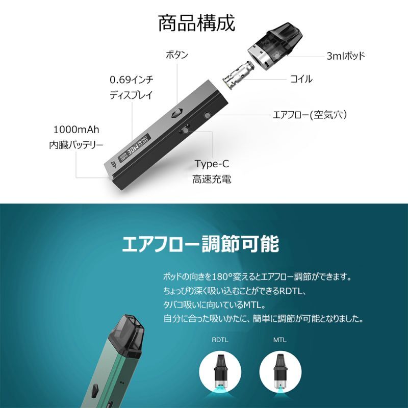 2021新作】 ICEVAPEオリジナル日本語説明書付き ZQ XTAL PRO POD 1000mAh GUN METAL 30日保障 +  交換POD 1個 セット ゼットキュー エクスタル プロ ポッド ガンメタル スターターキット 電子タバコ タール ニコチン0 VAPE ベイプ  初心者 POD型 味重視 ポスト投函便 送料 ...