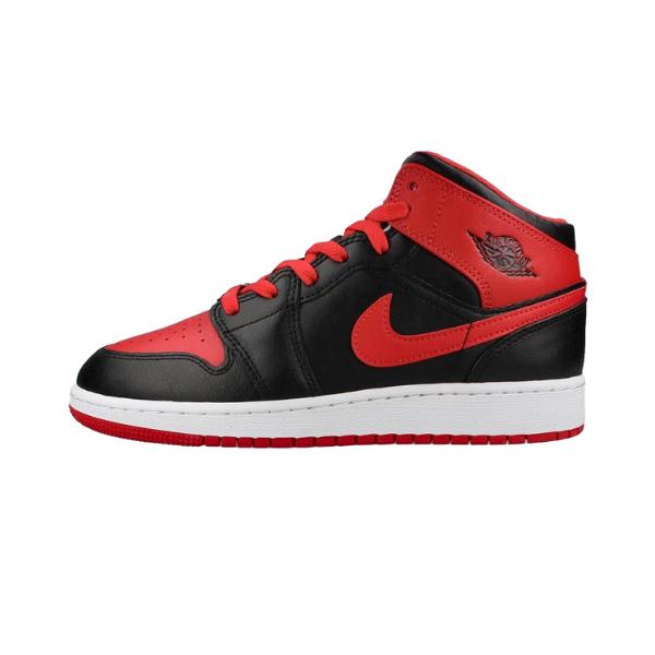 値下げ　美品　着用2回　NIKEジョーダン1ミッド ブレッド NIKE AIR JORDAN 1 MID BRED エア ジョーダン ミッド ブレッド