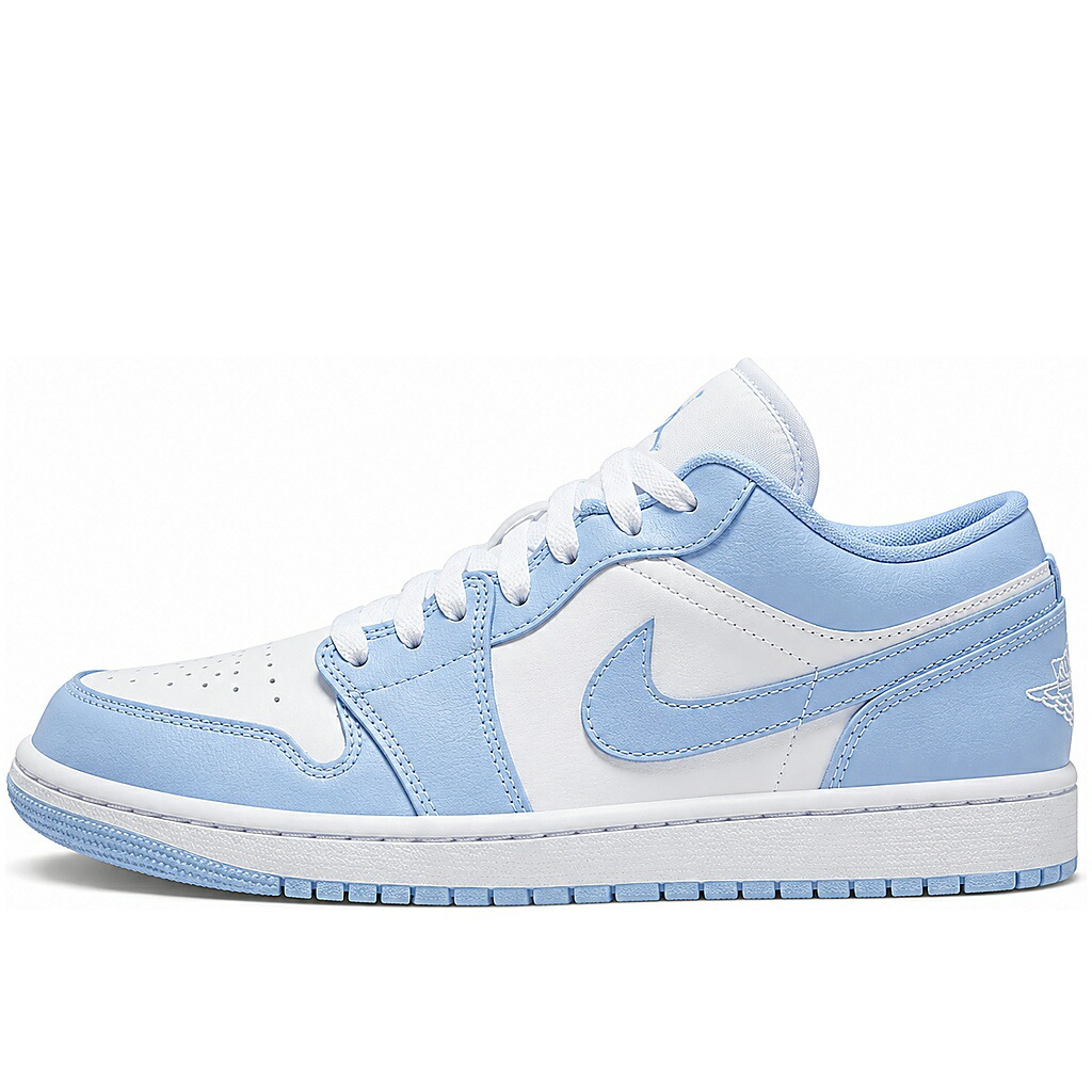 ＼6月押さえるエントリーでP10倍／(新古品・未当て嵌める品)NIKE ナイキ メンズ レディース エア湖 ジョーダン 1 置き目 白いこと 青み NIKE AIR JORDAN 1 LOW \"Aluminum\"" 白 青DC0774-142 流行り 2025 流行病の発生 会う約束 厚底"