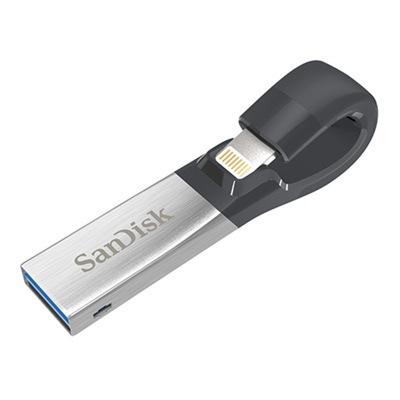 iXpand Slim フラッシュ ドライブ 128GB シルバー×ブラック SanDisk アイエクスパンド スリム フラッシュ メモリ  iPhone iPad 対応 Windows Vista 7 8 10 Mac OS X v10.8 以降 対応 | コモノット