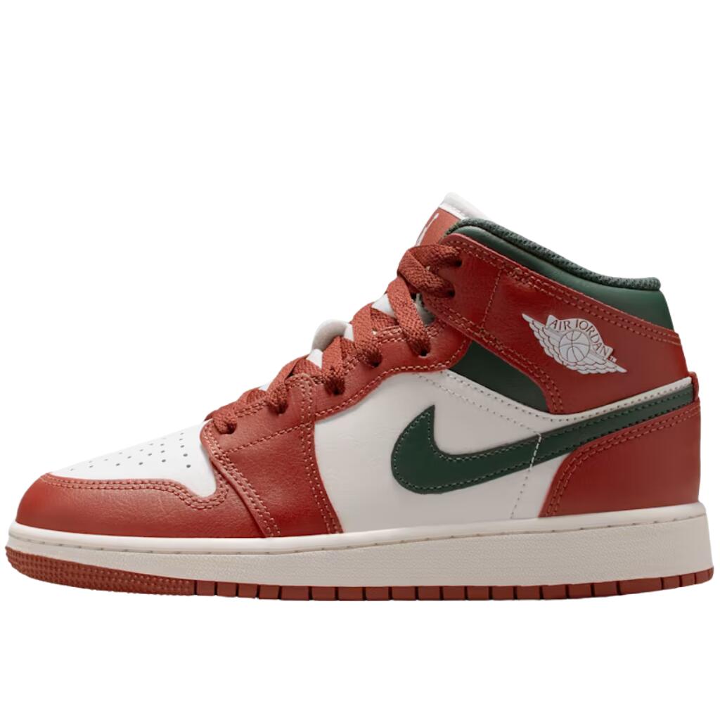 NIKE AIR JORDAN 1 MID SAIL PURE PLATINUM REDSTONE MIDNIGHT GREEN ナイキ エア湖 ジョーダン 1 ミッド 赤いこと 白いこと 緑であること 白 赤 メンズ レディース DQ8423-105 スニーカー シューズ 靴 心地よい 2026 厚底 流行り 一般受け 定番 流行り物