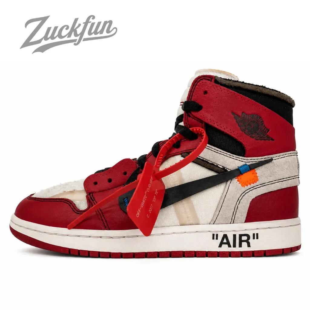 ＼7月限定エントリーでP10倍／【中古】 激レア 希少 Off-White &times; NIKE AIR JORDAN 1 RETRO HIGH THE TEN CHICAGO オフホワイト エア ジョーダン 1 レトロ ハイ ザ・テン シカゴ レッド ホワイト 白 コラボ 26.5cm メンズ ナイキ スニーカー AA3834-101｜コモノット