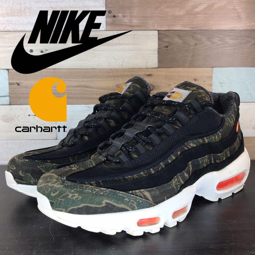 【中古】NIKE AIR MAX 95 WIP ナイキ エア マックス 95 WIP カーハート ブラック セイル トータルオレンジ 25.5cm U03619 AV3866-001
