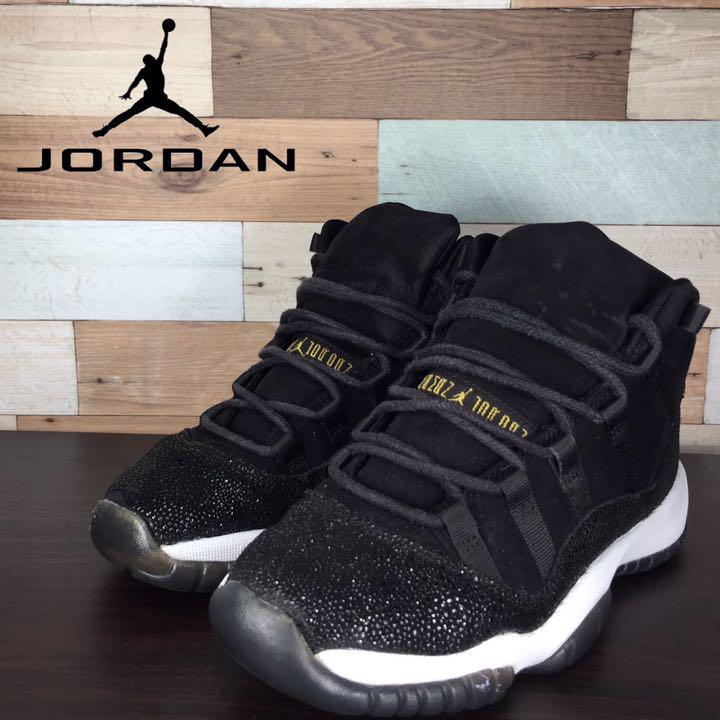 【中古】NIKE AIR JORDAN 11 RETRO GG PRM ナイキ エアジョーダン 11 レトロ プレミアム ブラック 22.5cm U05902 852625-080