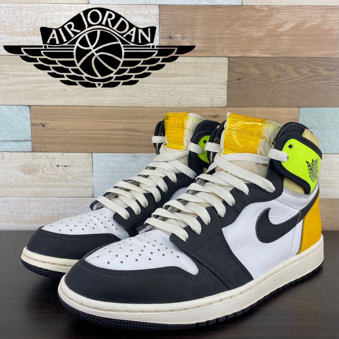 【中古】NIKE AIR JORDAN 1 RETRO HI OG ナイキ エアジョーダン1 ハイ OG ボルトゴールド 26.5cm U06306 555088-118