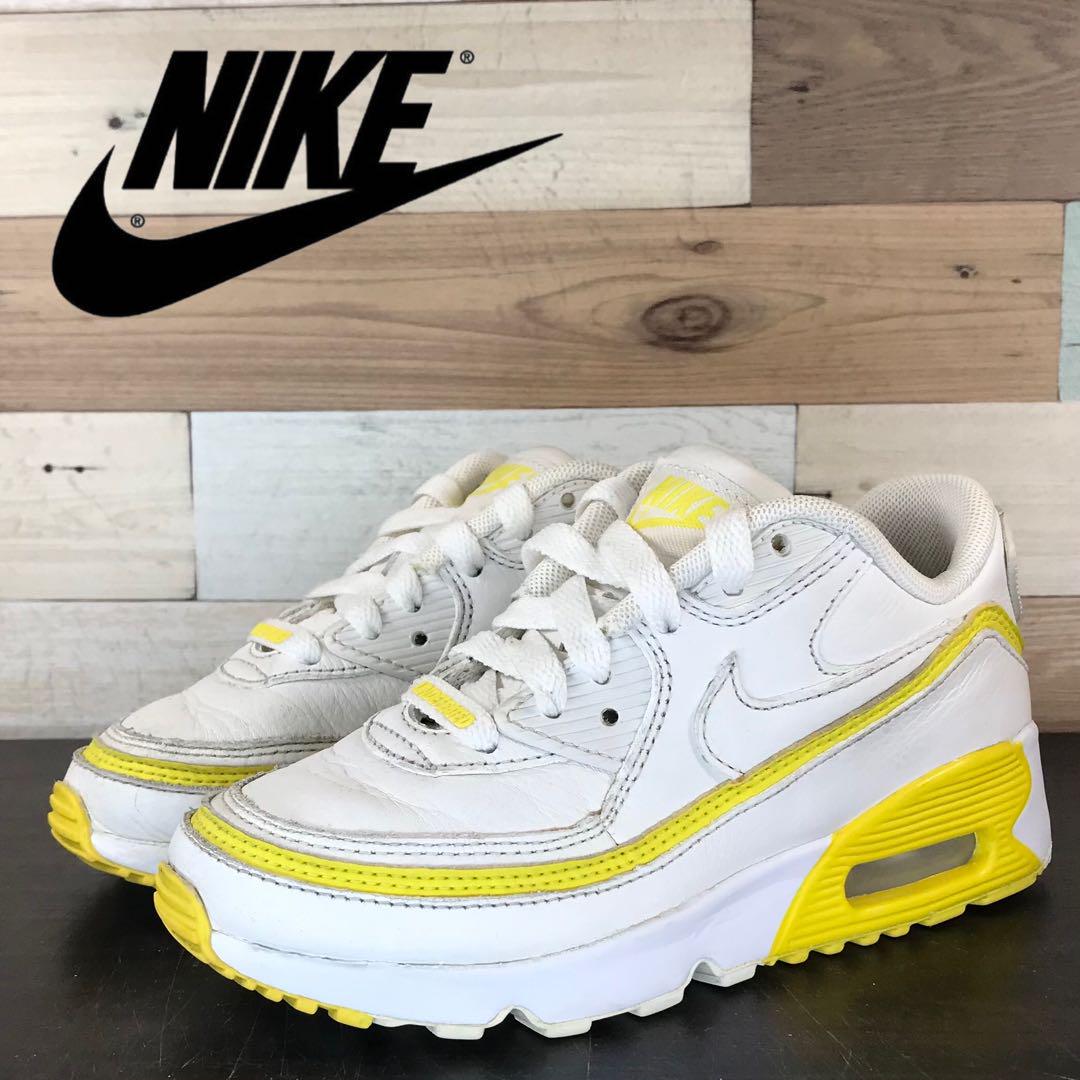 ＼5月限定エントリーでP10倍／【中古】NIKE AIR MAX 90 ナイキ エア マックス 90 アンディフィーテッド ホワイト イエロー 白 黄 17.5cm U08434 CQ4616-101