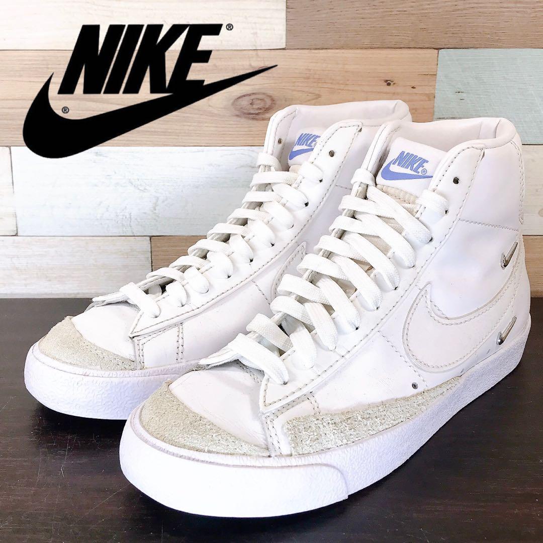 ＼6月制限事項エントリーでP10倍／【中古】NIKE BLAZER MID 77 SE ナイキ ウィメンズ ブレーザー ミッドカット77 SE 白いこと 23.5糎 U08538 CZ4627-100