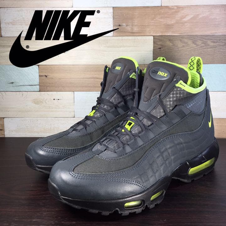 ＼6月制限事項エントリーでP10倍／【中古】AIR MAX 95 SNEAKERBOOT ナイキ 大気圏マックス 95 スニーカーブーツ 雄捩子 うす暗い薄墨色 黄色 27.5糎 U08647 806809-003
