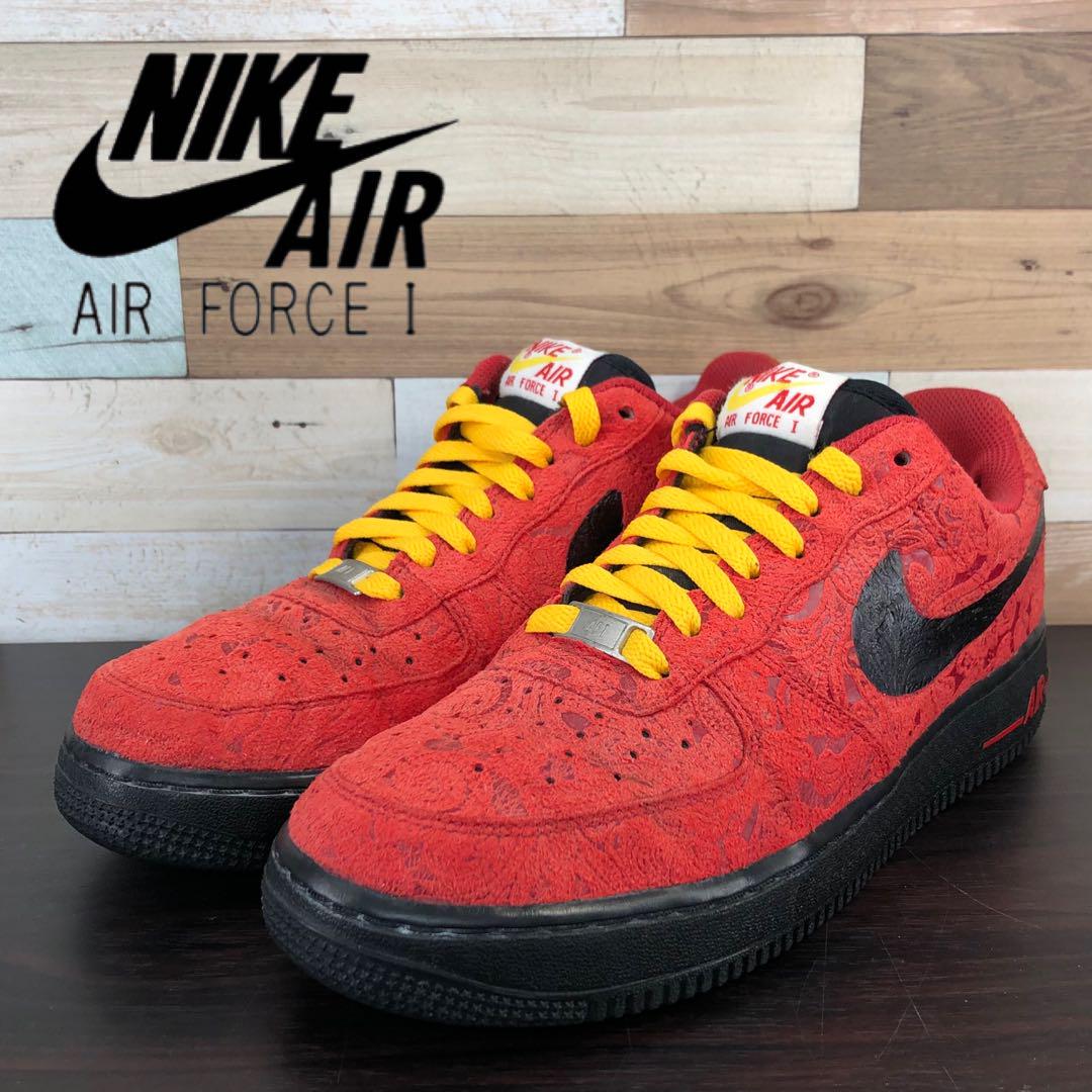 【中古】AIR FORCE 1 LOW ナイキ エアフォース 1 ロー ユニバーシティレッド ブラック イエロー 26cm U08800 488298-617