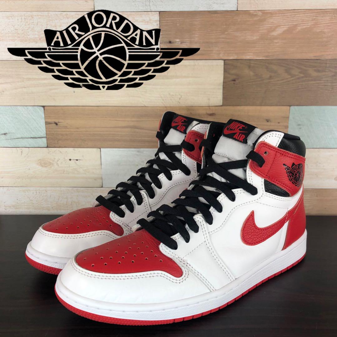 ＼6月制限事項エントリーでP10倍／【中古】NIKE AIR JORDAN1 RETRO HIGH OG ナイキ エアジョーダン1 御機嫌 OG  白いこと 最高学府赤いこと 27.5糎 U08974 555088-161