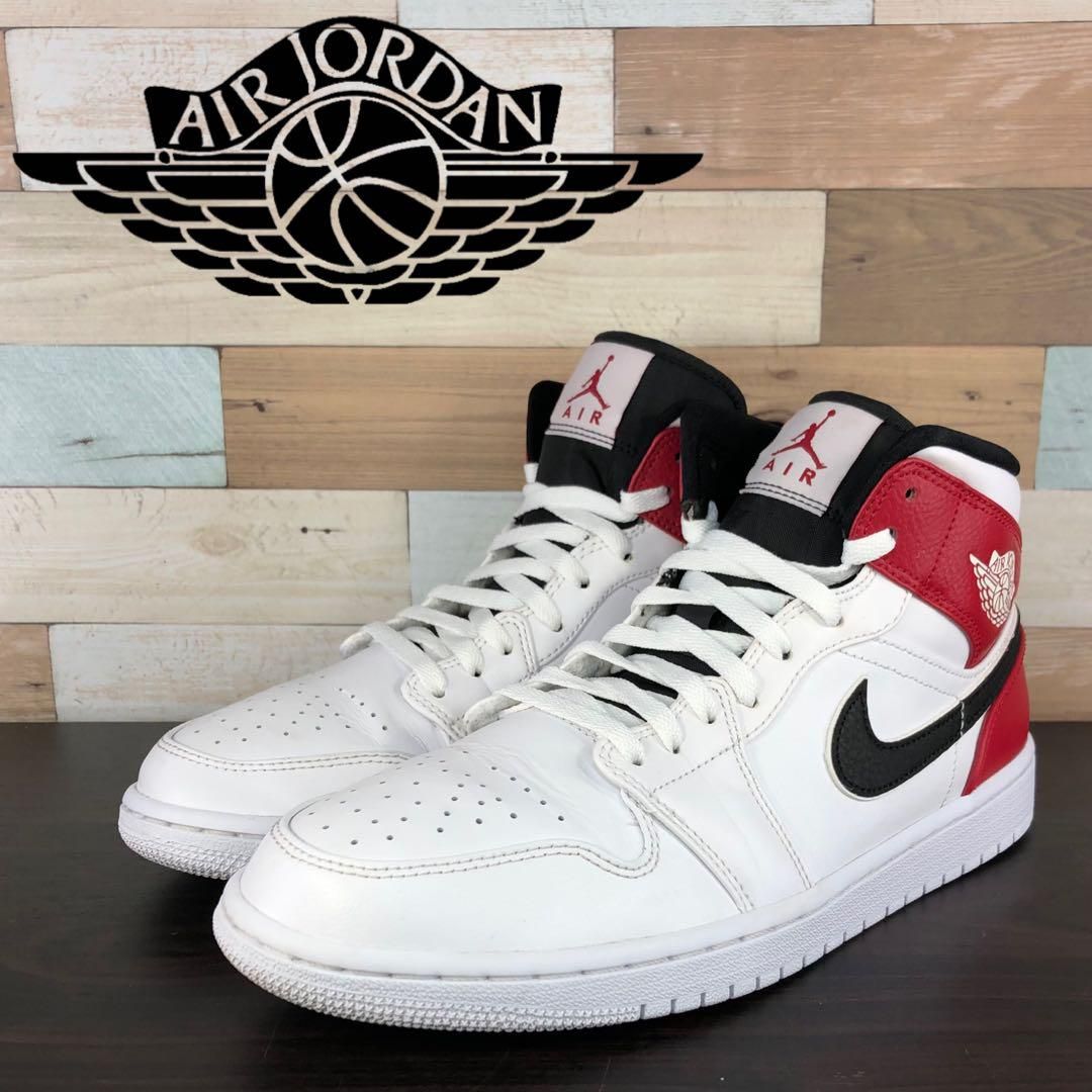 ＼6月制限事項エントリーでP10倍／【中古】NIKE AIR JORDAN 1 MID ナイキ エアジョーダン 1 ミッド 白いこと 27.5糎 U08997 554724-116