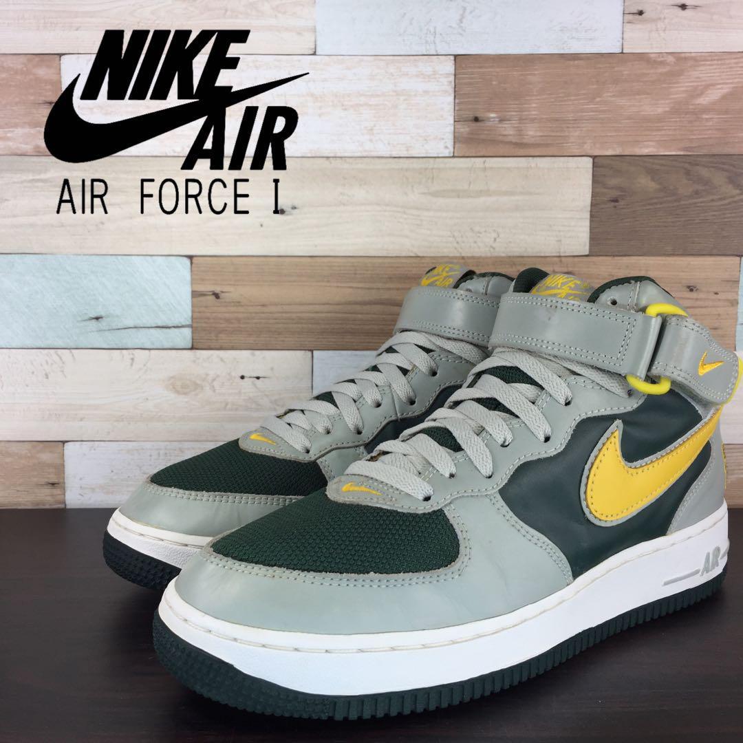 ＼6月押さえるエントリーでP10倍／【中古】NIKE AIR FORCE 1 MID ナイキ エア湖 フォース ミッド 薄墨色 26.5糎 U09488 306352-371