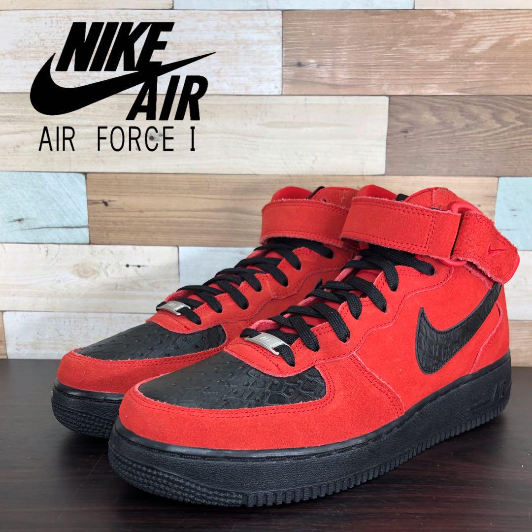 ＼6月押さえるエントリーでP10倍／【中古】NIKE AIR FORCE 1 MID \u002707 ナイキ エア湖 フォース 1 ミッド 赤いこと 27糎 U09505 315123-606