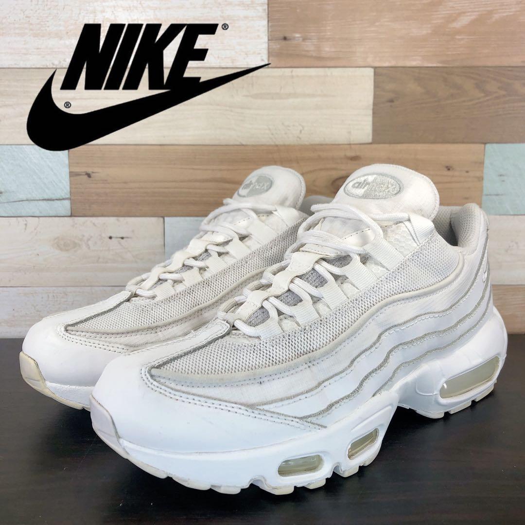 ＼7月限定エントリーでP10倍／【中古】NIKE AIR MAX 95 ESSENTIAL ナイキ エアマックス 95 エッセンシャル ホワイト ホワイト グレーフォグ 24.5cm U10108 CT1268-100｜コモノット