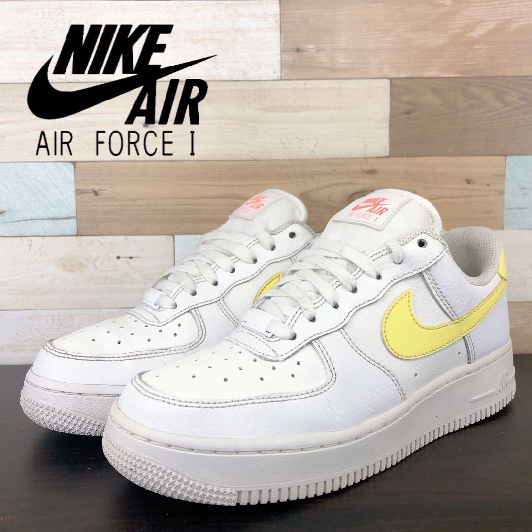 【中古】NIKE AIR FORCE 1 07 ナイキ エア フォース 1 07 ホワイト ライト ジトロン ブライトマンゴー 24.5cm U10118 315115-160