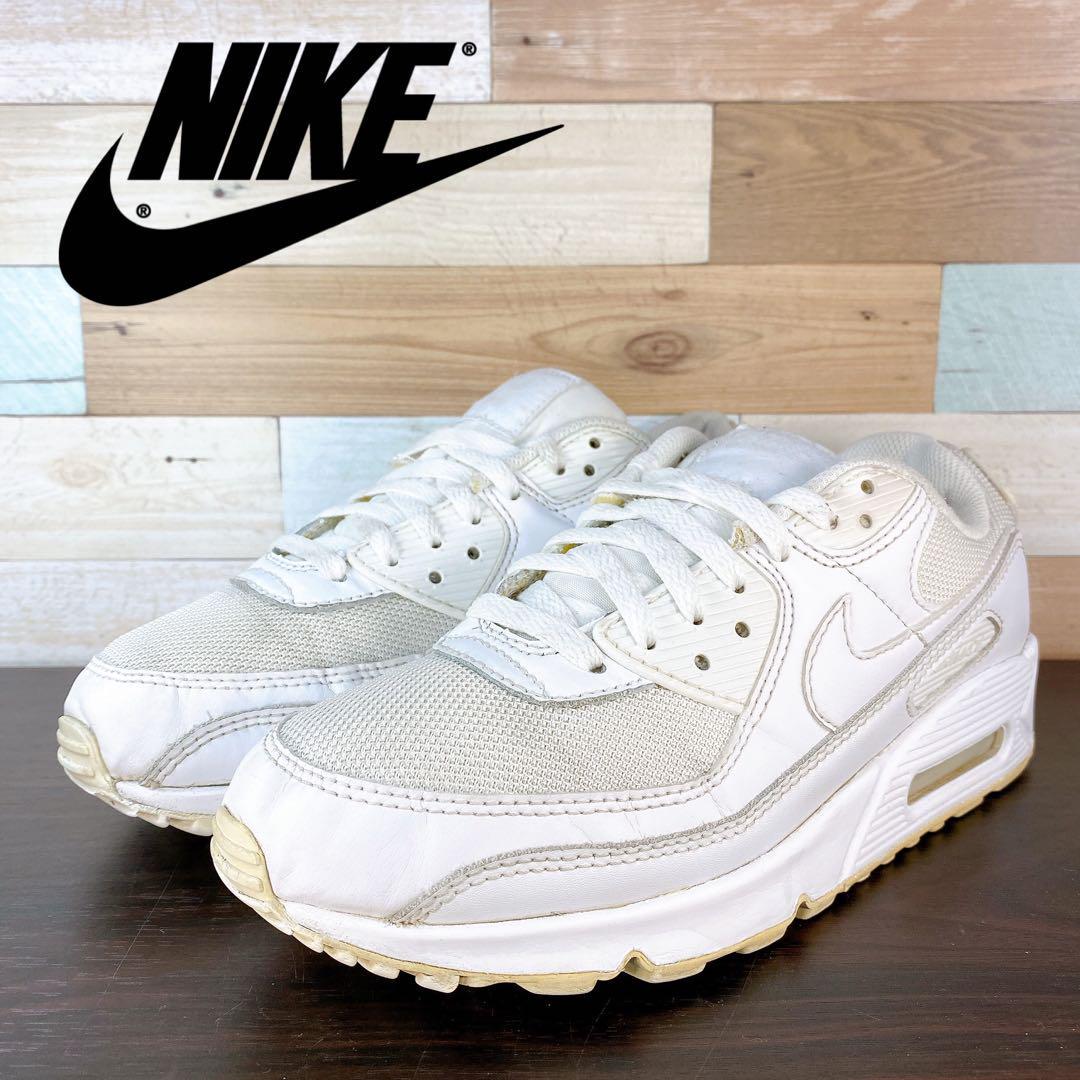 ＼7月限定エントリーでP10倍／【中古】NIKE AIR MAX 90 ナイキ エア マックス90 メンズシューズ ホワイト ホワイト ウルフグレイ 25cm U10172 CN8490-100｜コモノット